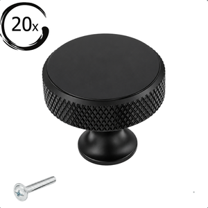 20X Door Knob 30mm Aluminium Black – Lowell
