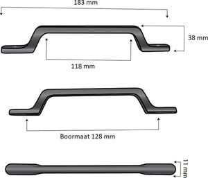 Handgreep Orlando 128 mm Zwart